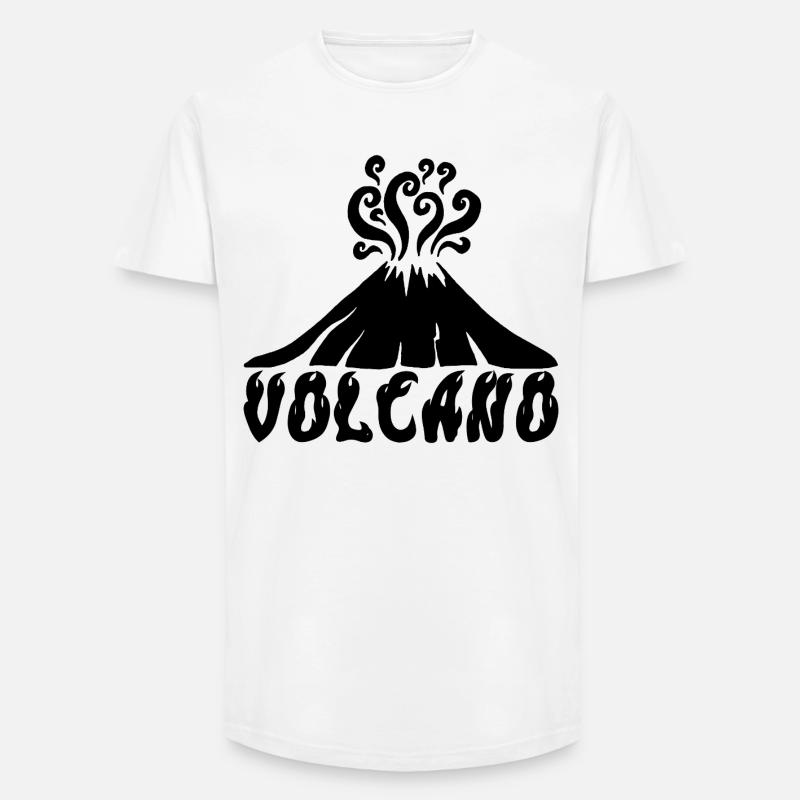 Schwarzer Vulkan - Long Fit Männer T-Shirt - Weiß
