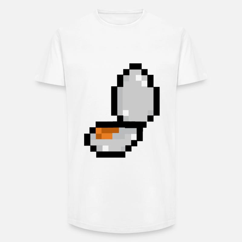 Pixel-Ei - Long Fit Männer T-Shirt - Weiß
