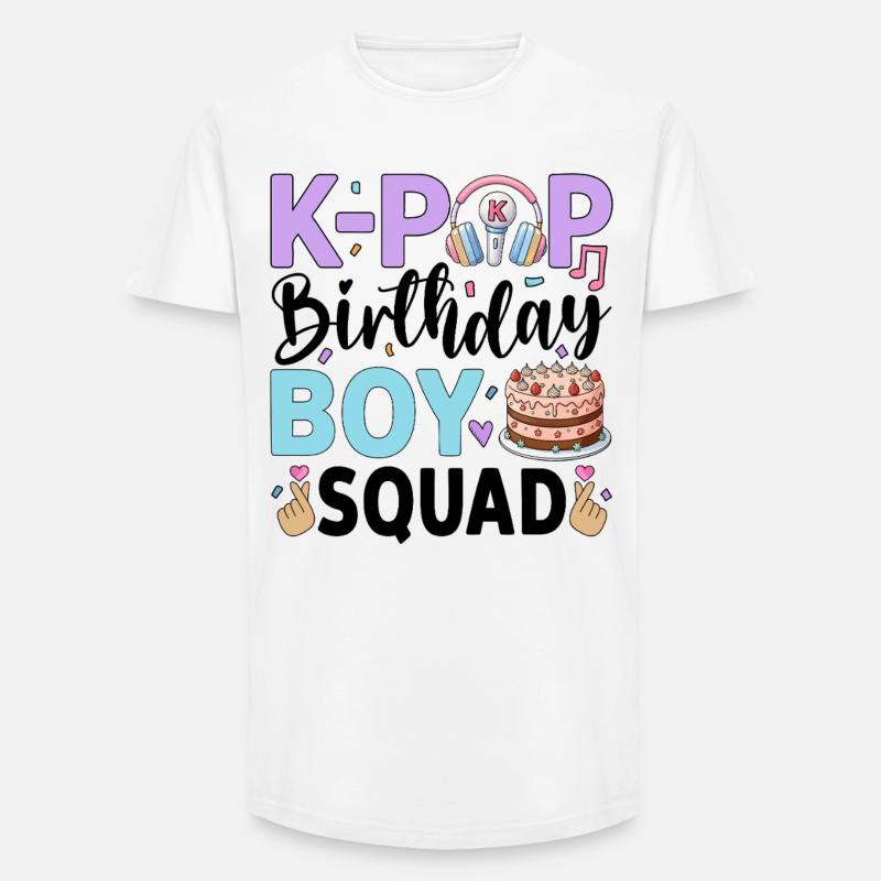 K-Pop Birthday Boy Squad - Long Fit Männer T-Shirt - Weiß