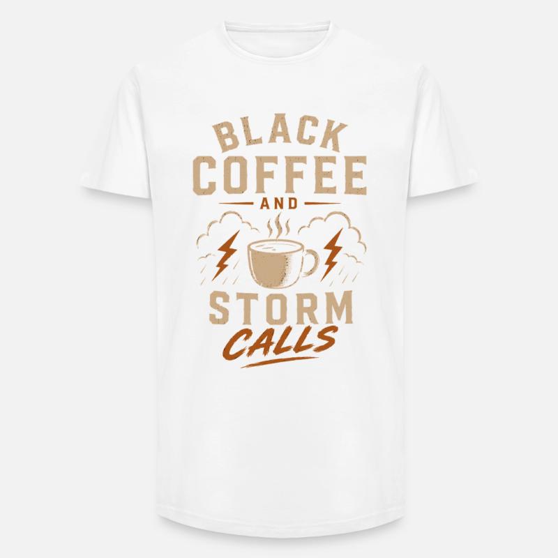 Lineman Strom Schwarzer Kaffee Und Sturm - Long Fit Männer T-Shirt - Weiß