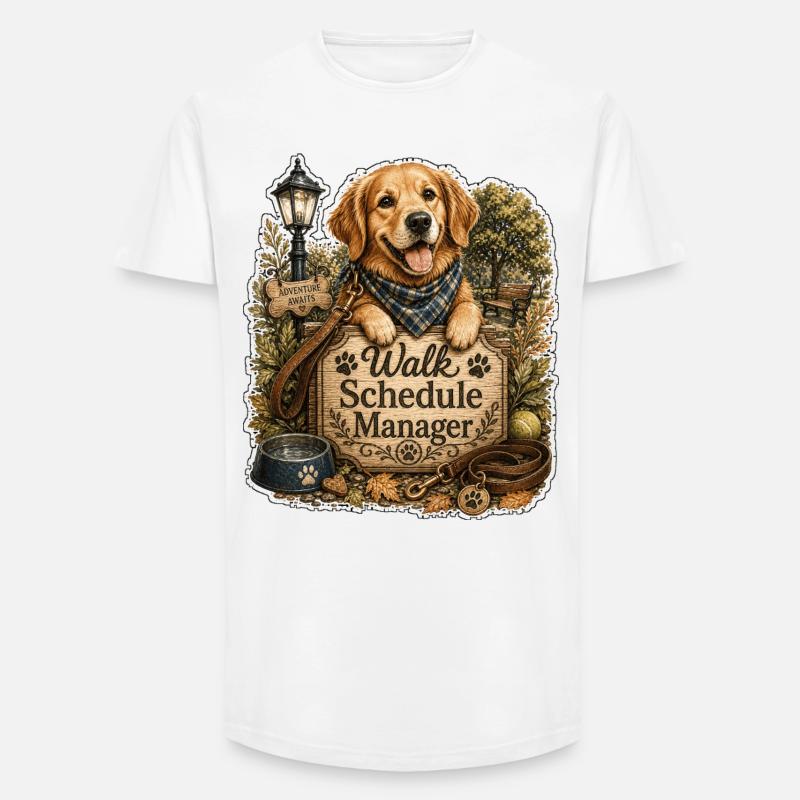 Walk Schedule Manager Hund - Long Fit Männer T-Shirt - Weiß