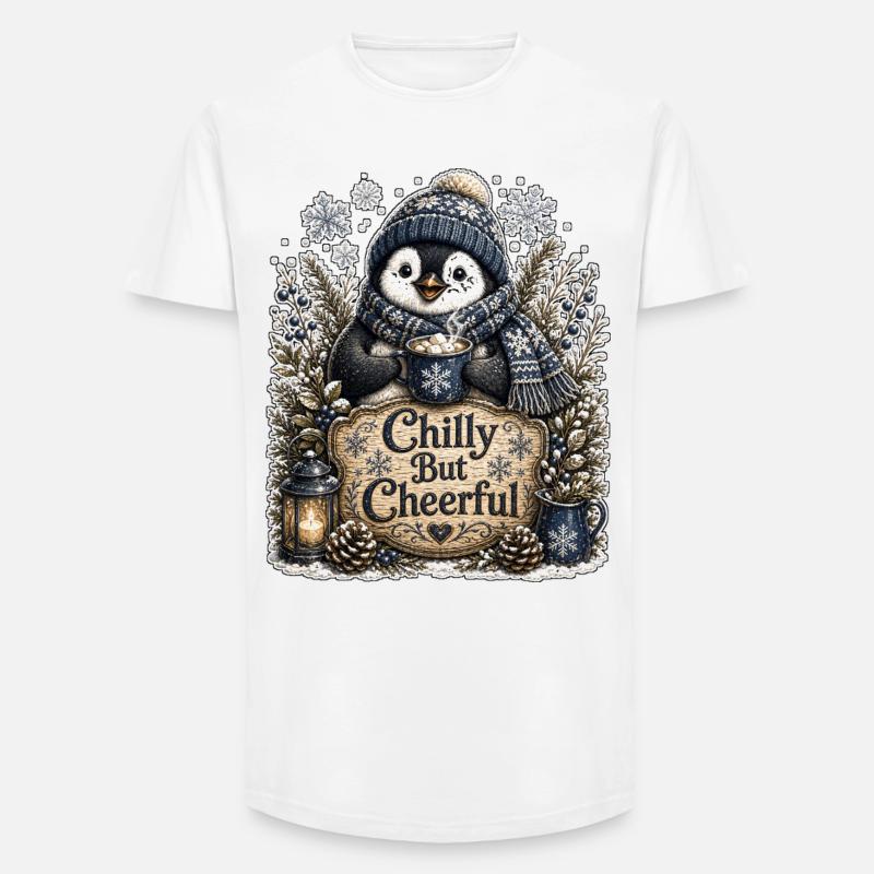 Chilly But Cheerful - Long Fit Männer T-Shirt - Weiß