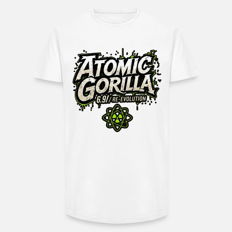 Atomic Gorilla Re-Evolution - Long Fit Men's T-Shirt - white