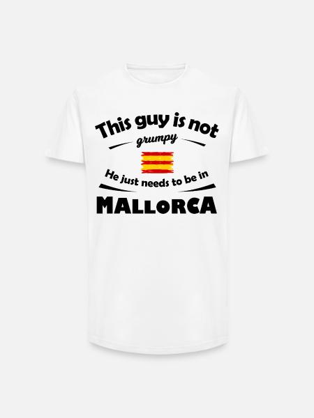 Brushed Spanish Mallorca Flag Stripes - Long Fit Men's T-Shirt - white