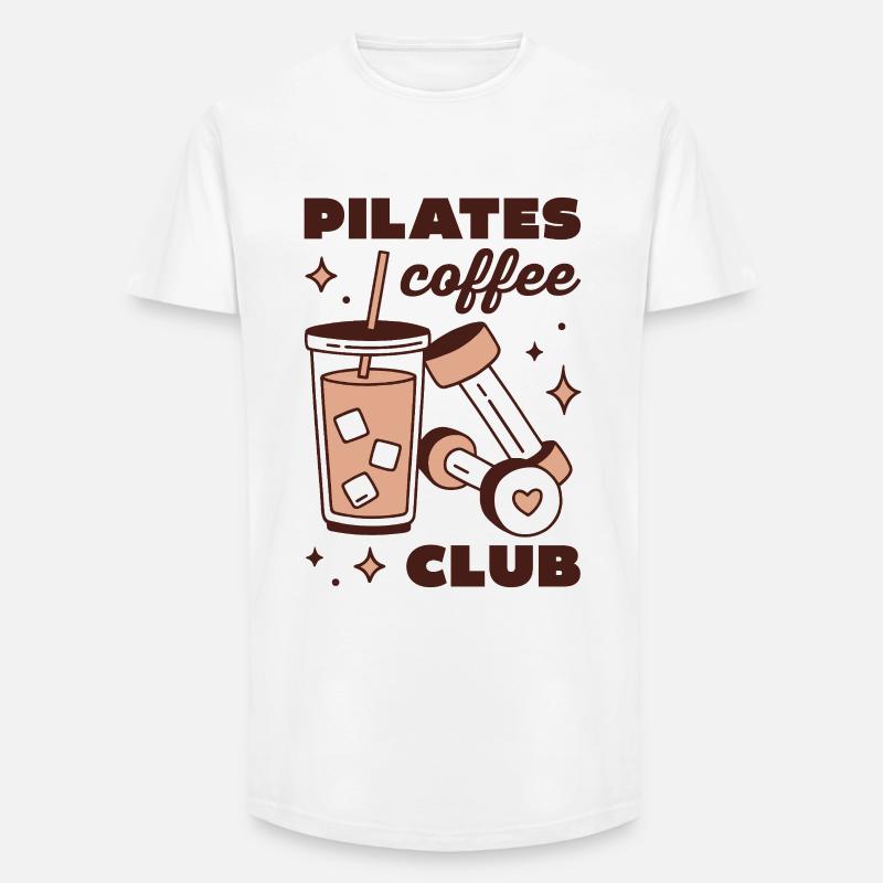 Pilates-Eiskaffee-Latte-Mädchen-Ästhetik - Long Fit Männer T-Shirt - Weiß