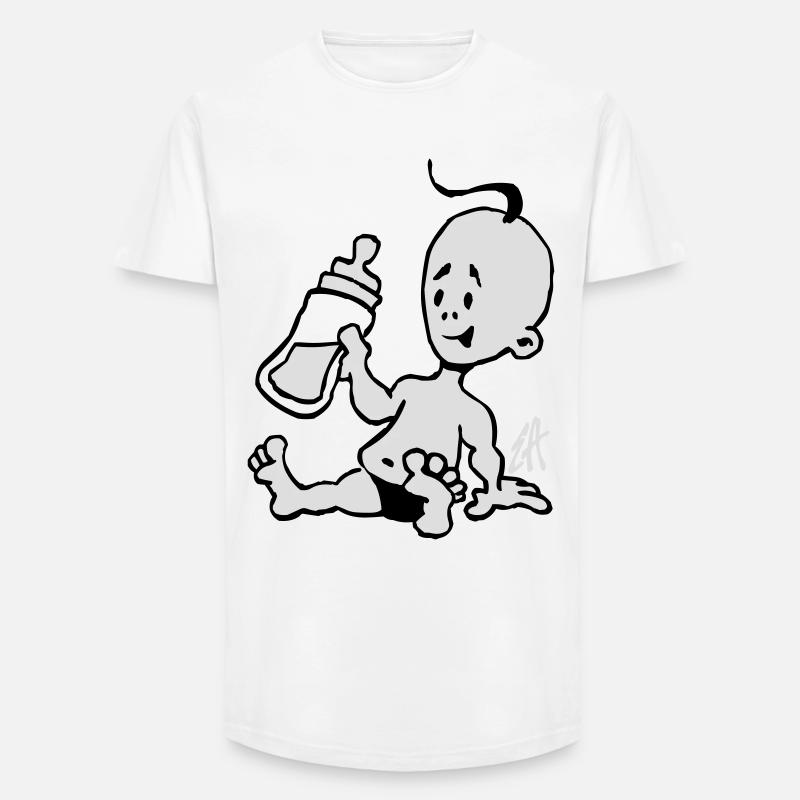 Baby mit einer Milchflasche - Long Fit Männer T-Shirt - Weiß