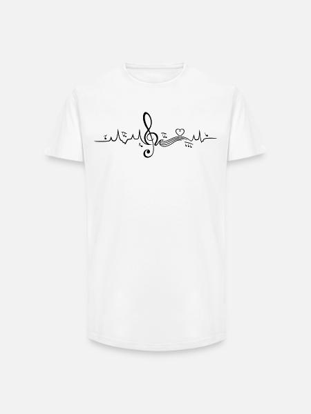 Heartbeat, love for music - Long Fit Men's T-Shirt - white