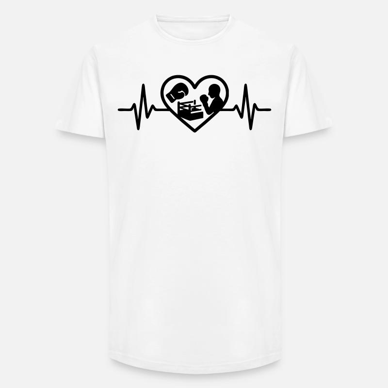 Boxen Herz Handschuh Ring Silhouette - Long Fit Männer T-Shirt - Weiß