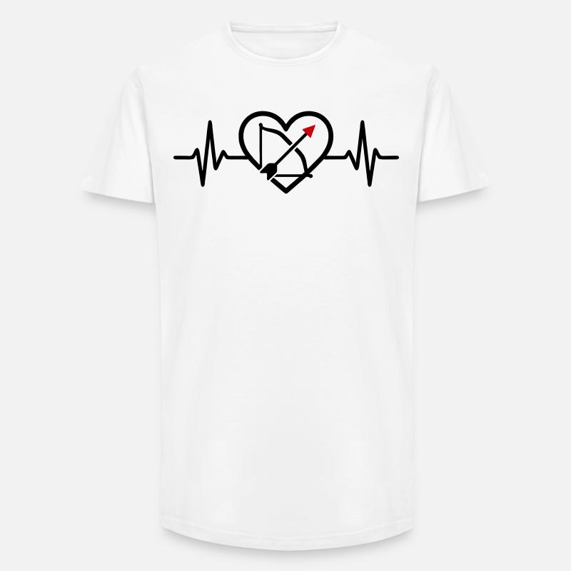 Bogenschießen Herz Pfeil Bogen Sport - Long Fit Männer T-Shirt - Weiß