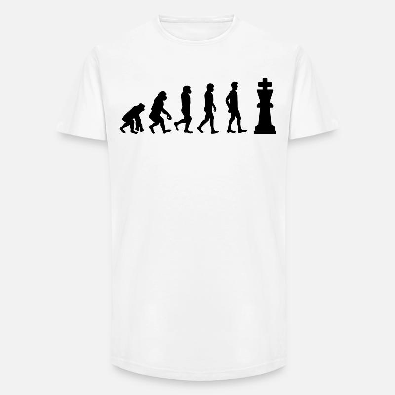 Evolution du jeu d’échecs - T-shirt coupe longue homme - blanc