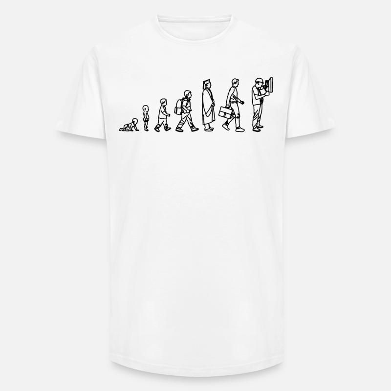 Elektriker Evolution - Long Fit Männer T-Shirt - Weiß