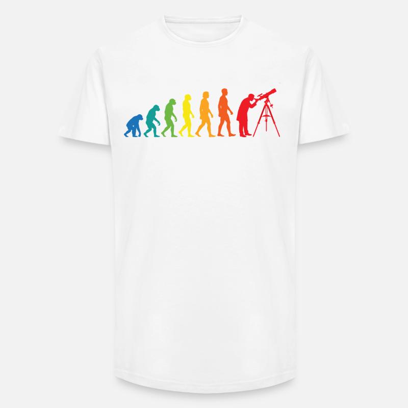 Evolution Astronomie – Weltraum Teleskop Design - Long Fit Männer T-Shirt - Weiß