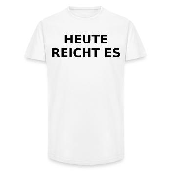 Heute reicht es – Ironischer Spruch - Long Fit Männer T-Shirt - Weiß - Vorne - AI Model Male 185 light (185cm)