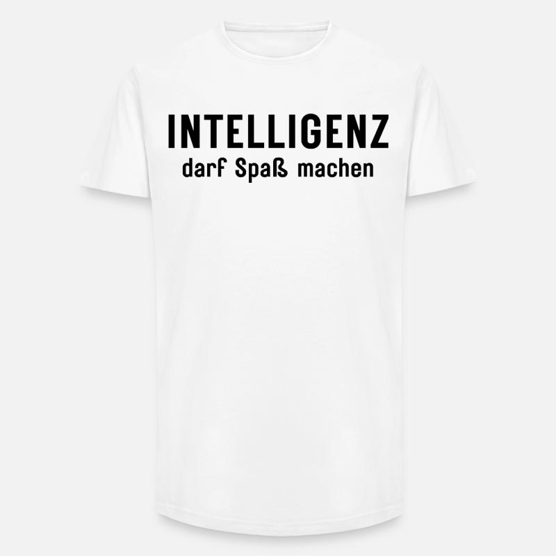 Intelligence can be fun Statement Design - Long Fit Men's T-Shirt - white