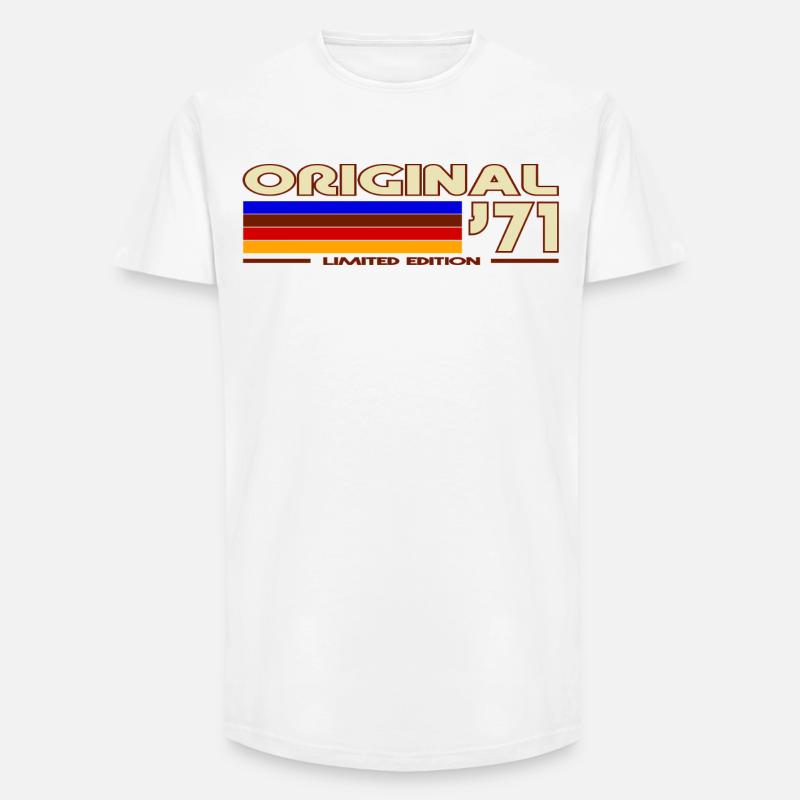 Originales 71 Rainbow Retro-Abzeichen - Long Fit Männer T-Shirt - Weiß