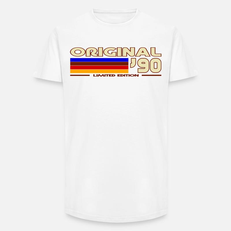 1990 - Long Fit Männer T-Shirt - Weiß