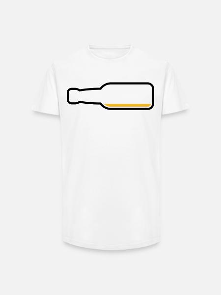 Bottiglia di birra vuota (Simbolo birra / POS 2C) - T-shirt uomo a vestibilità lunga - bianco