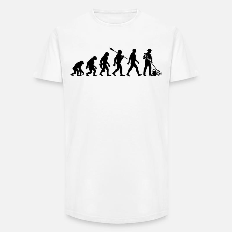 Evolution - Gärtner - Garten - Gartenarbeit - Long Fit Männer T-Shirt - Weiß