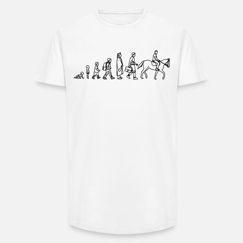 Évolution de l’enfant au cavalier - T-shirt coupe longue homme - blanc