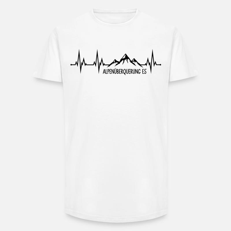 Alpenüberquerung E5 - Long Fit Männer T-Shirt - Weiß