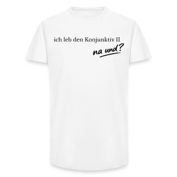 Konjunktiv2 - Long Fit Männer T-Shirt - Weiß - Vorne - AI Model Male 185 light (185cm)