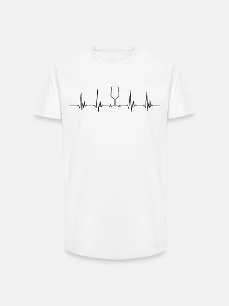 Heartbeat Nosing - Long Fit Männer T-Shirt - Weiß