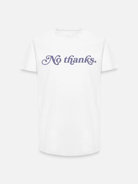 No thank you. - Long Fit Men's T-Shirt - white