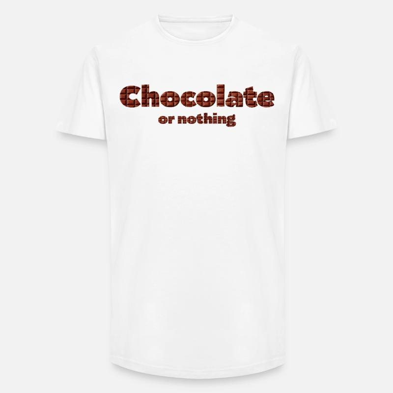 Chocolate pattern with 3D effect - Long Fit Men's T-Shirt - white