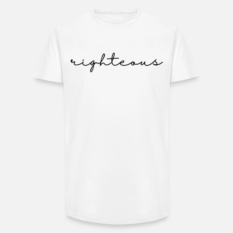 Righteous script - Long Fit Men's T-Shirt - white