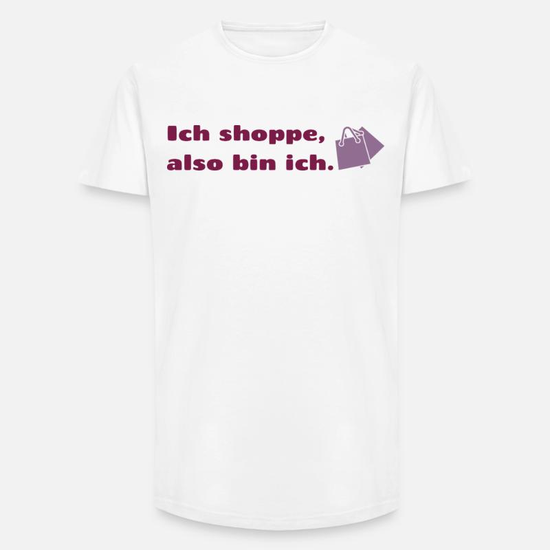 Ich shoppe also bin ich. - Long Fit Männer T-Shirt - Weiß