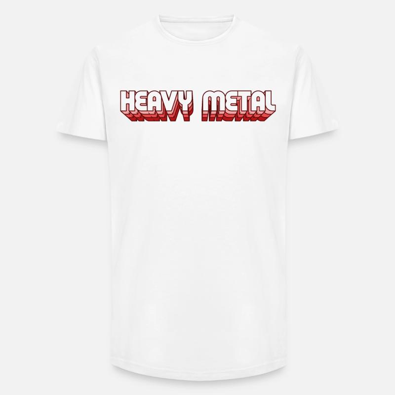Heavy-Metal-Retro-Stil 3D-Text-Logo - Long Fit Männer T-Shirt - Weiß