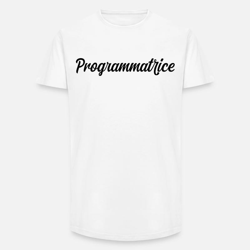 Programmatrice Informatique Code Développeuse Web - T-shirt coupe longue homme - blanc