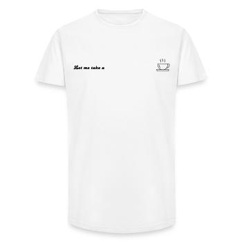 Coffee - Long Fit Männer T-Shirt - Weiß - Vorne - AI Model Male 185 light (185cm)