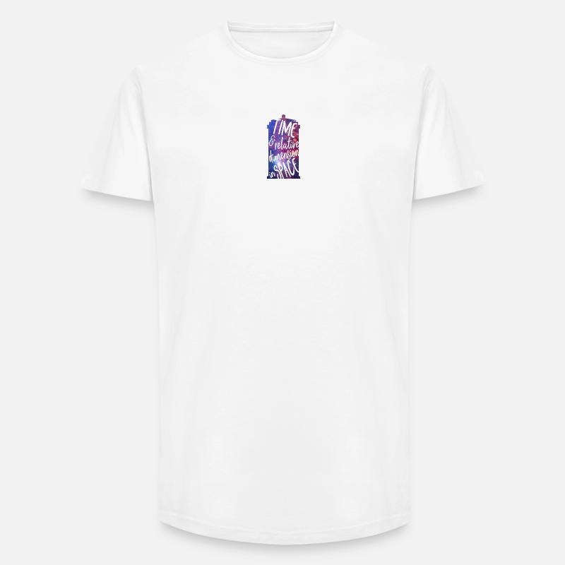 Temps et dimension relative dans l’espace - T-shirt coupe longue homme - blanc