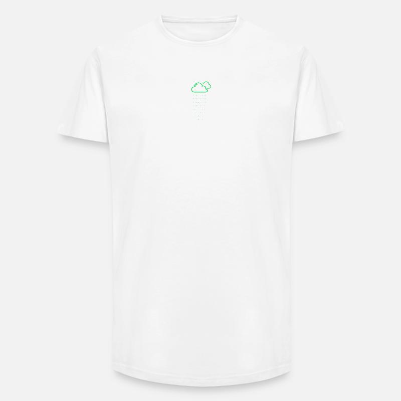 Cloud rain code - Long Fit Men's T-Shirt - white