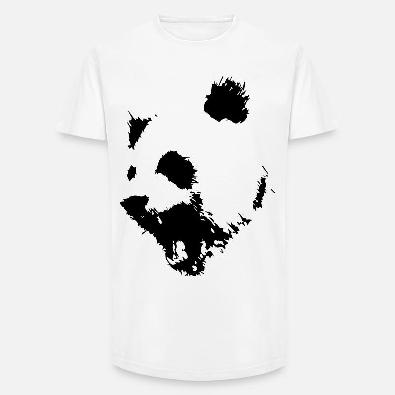 Panda - Long Fit Männer T-Shirt - Weiß
