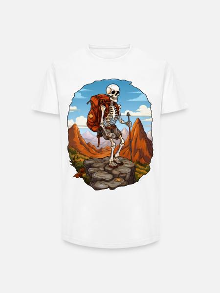 Skelette Wandern / Bergsteiger Skelett - Long Fit Männer T-Shirt - Weiß