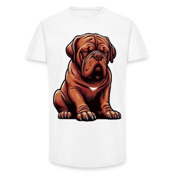Mastiff de Bordeaux Propriétaire du Mastiff de Bordeaux - T-shirt coupe longue homme - blanc - Devant - AI Model Male 185 light (185cm)