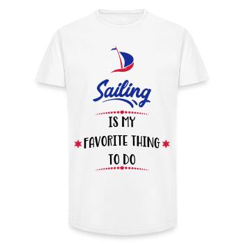 Segeln - Long Fit Männer T-Shirt - Weiß - Vorne - AI Model Male 185 light (185cm)