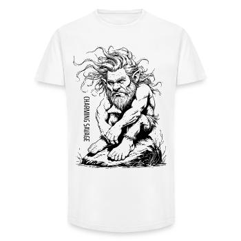 Charmanter Savage #2 Schwarzes Design - Long Fit Männer T-Shirt - Weiß - Vorne - AI Model Male 185 light (185cm)