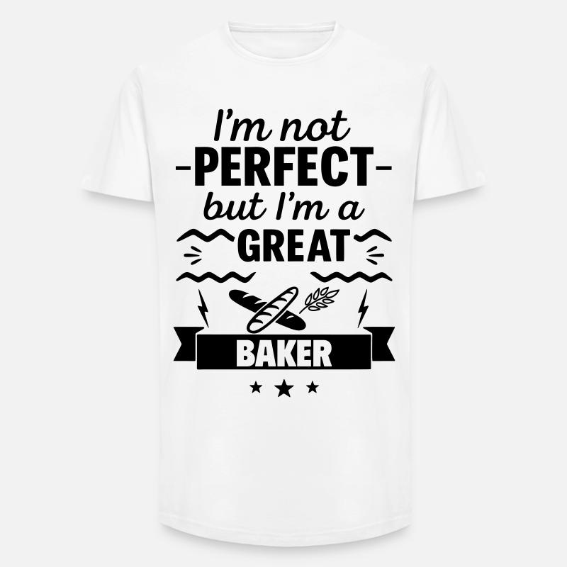 Nicht perfekt aber ein super Bäcker - Long Fit Männer T-Shirt - Weiß