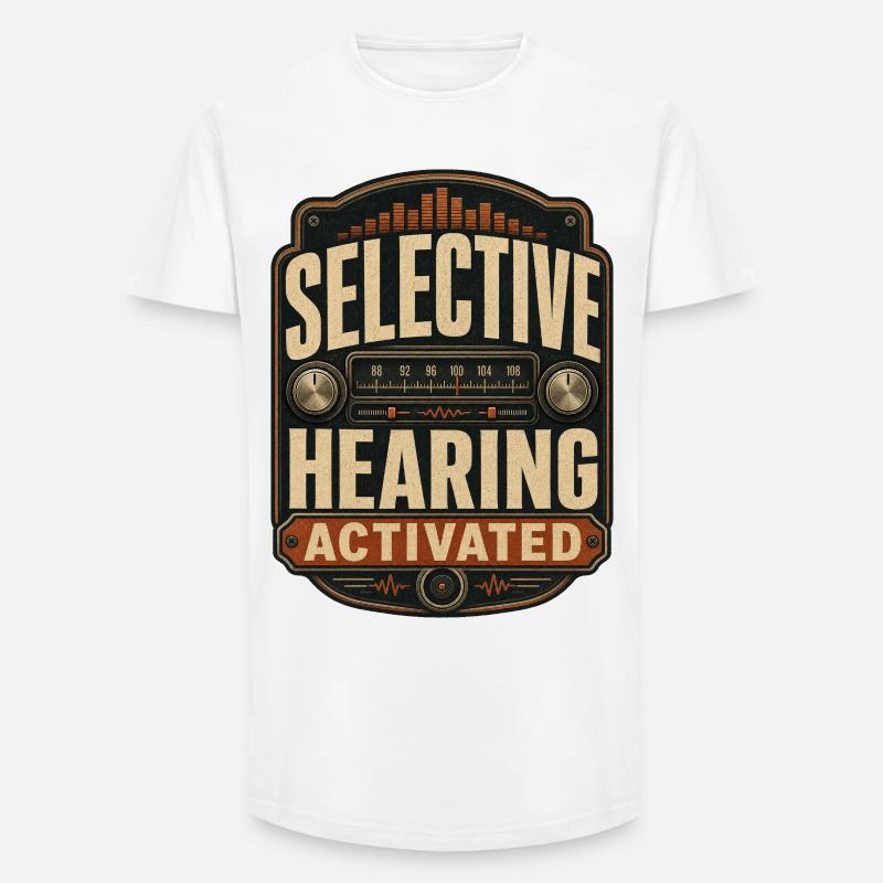 Activation de l’audition sélective - T-shirt coupe longue homme - blanc