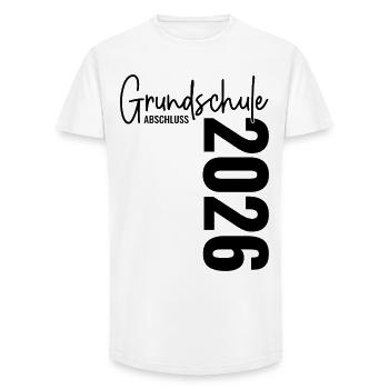 Primary school graduation 2026 - Long Fit Men's T-Shirt - white - Front - AI Model Male 185 light (185cm)