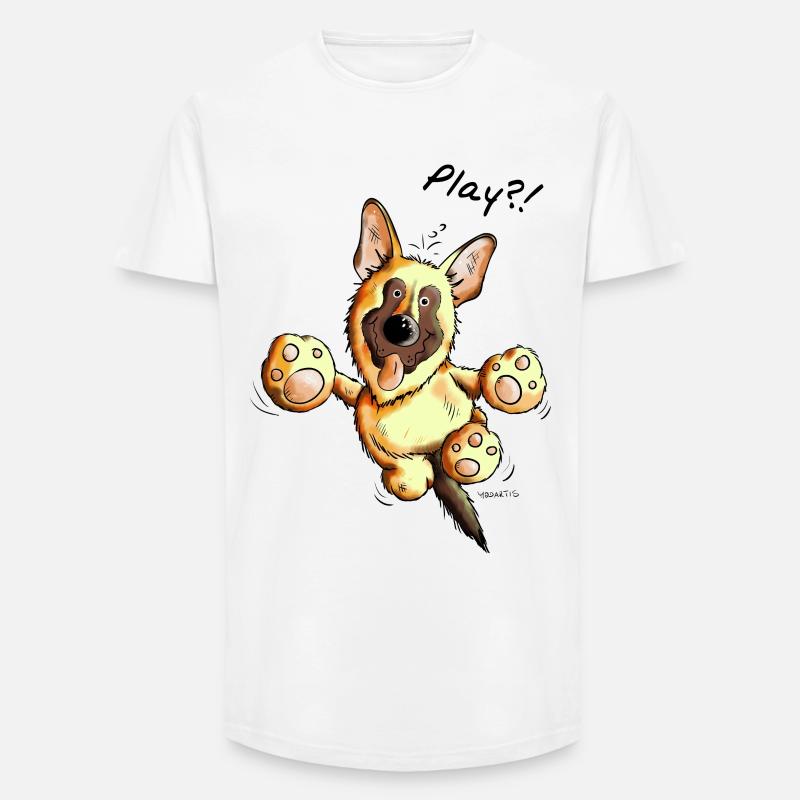 Schäferhund Play - Deutscher Schäferhund - Hund - Long Fit Männer T-Shirt - Weiß