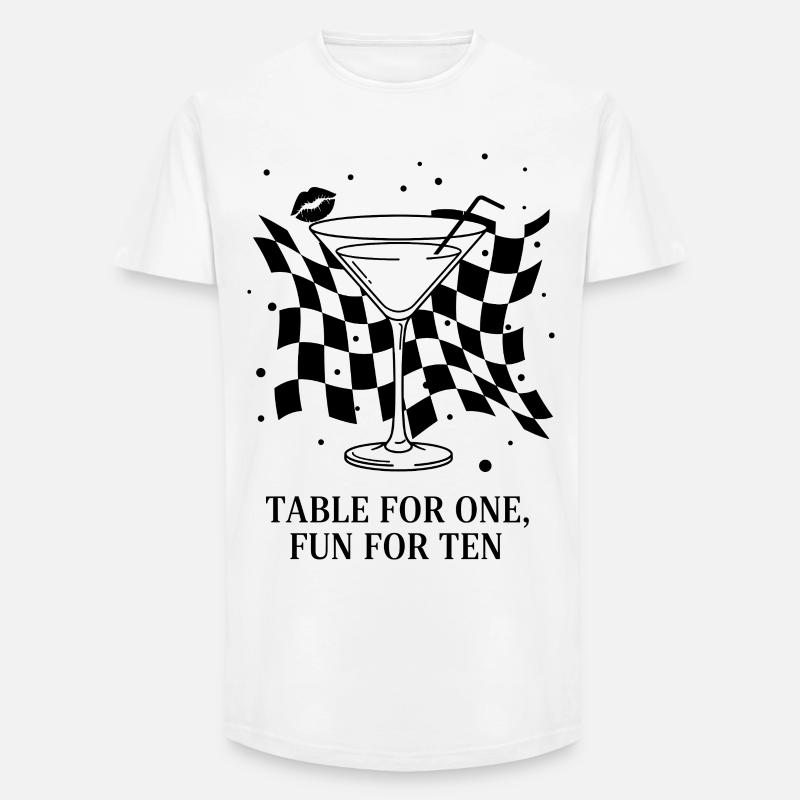 Table For One Martini Party - T-shirt coupe longue homme - blanc