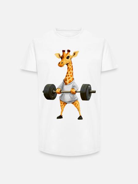 Giraffe Sport - Long Fit Männer T-Shirt - Weiß