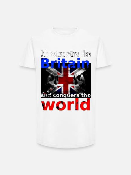 Britain - Long Fit Men's T-Shirt - white