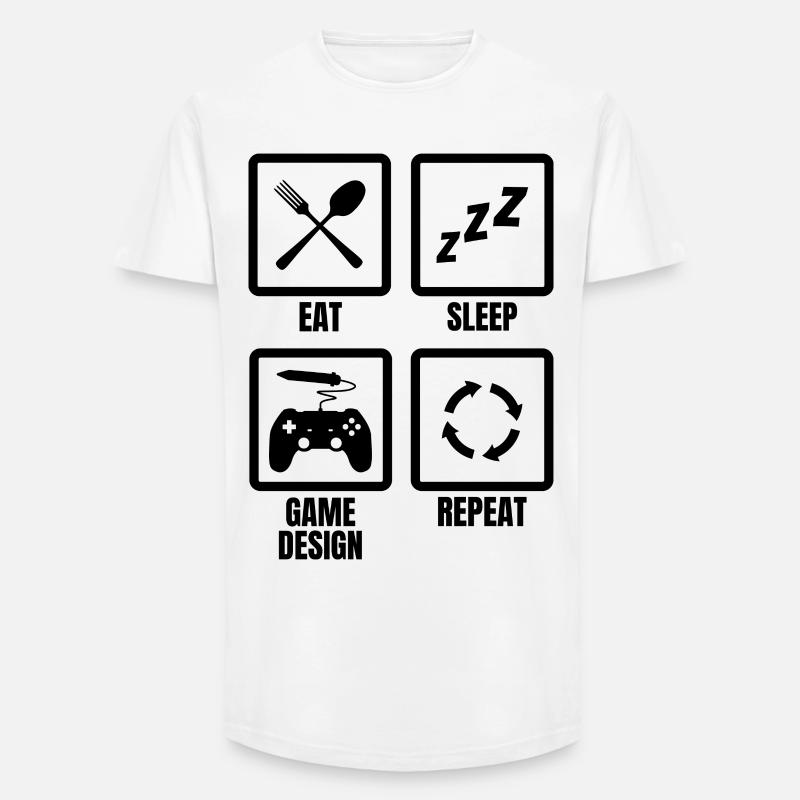 Game Design Routine - Long Fit Männer T-Shirt - Weiß