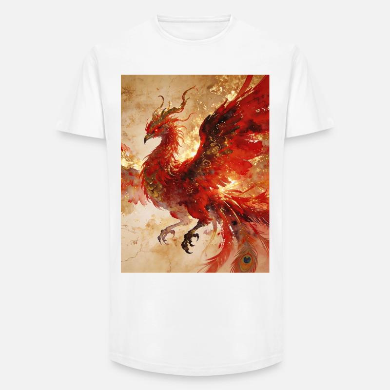 Der Sonnenherr: Phönix (Fenghuang) – Harmon - Long Fit Männer T-Shirt - Weiß