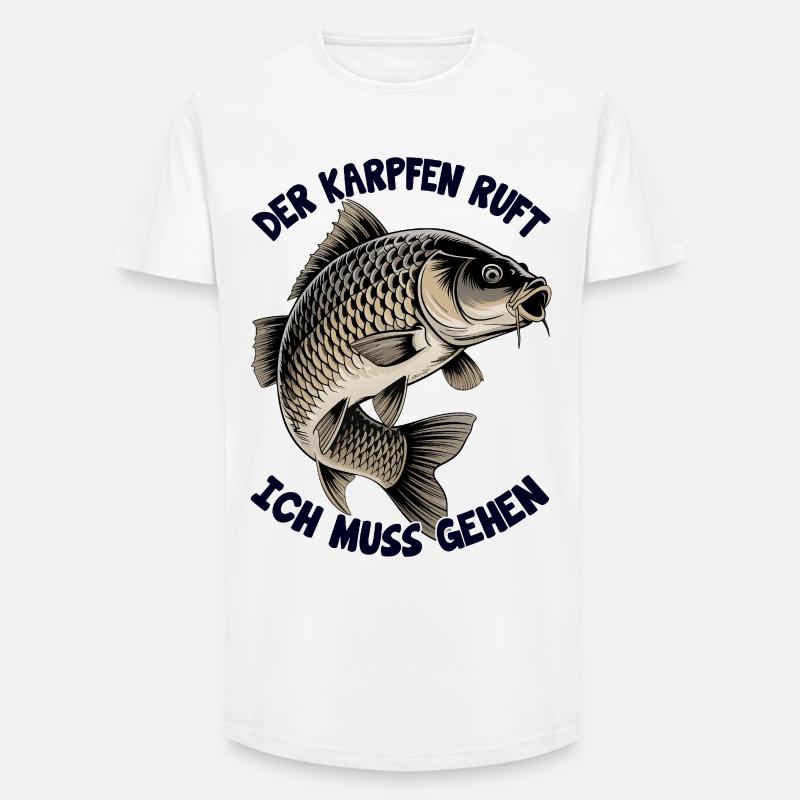 Der Karpfen ruft - Long Fit Männer T-Shirt - Weiß